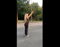 Collab Clips MPUGC - Woman stands on front of moving car 