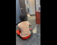 Dog ignores woman get treats from her