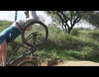 Blue shirt guy bicycle dirt hill fail 