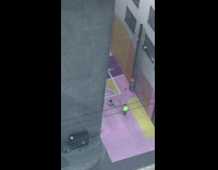 Collab IITW - Green sweater girl alley pink painted ground 