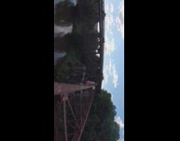 Collab SendItSociety - Pink shorts guy jumps backwards into lake 