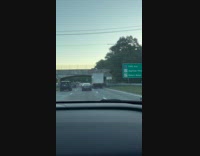 Truck drive on parkway hits the overpass