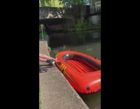 Guy tries to get into red raft fail 