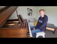 Guy plays piano to get sick strawberry