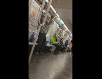 Guy works out on subway pt. 2