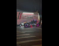 Car with rainbow LED lights around it 