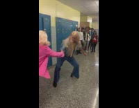 Two guys school hallway white chicks dance routine