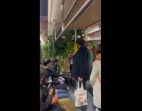 Man transport plants pulls out from subway