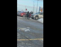 Girl sits in shopping cart