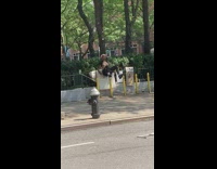 Guy with feet on poles thrusts