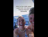 Two girls on boat together lip sync dance 