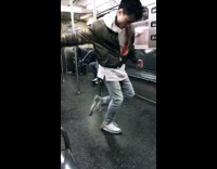 Jacket Guy Crypt Walk Dances on Subway