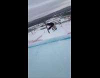 Man snowboard flip high five trick failed