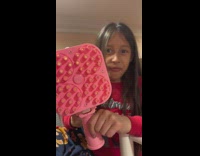 Little girl breaks bubble gun 