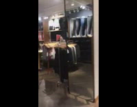 Retail clothing store coworkers dance to Old Town Road in the store