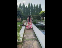 Woman walks in a red slit dress Part 2 