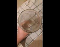 Droplet hang on carafe glass upside down