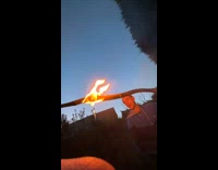 Guy catch epic sound while making fire