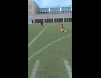 Two guys run race one falls immediately