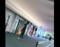 Man in black outfit tiktok dance at the airport