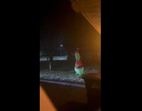 Man throws can at inflatable grinch prank