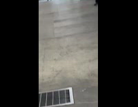 Two guys race in warehouse one falls