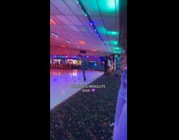 Man doing scorpion stunt on roller skate