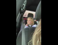 Collab KaleSaladIG - Little girl raps to Drake song in backseat of car with purple teddy bear