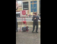 2 Salvation Army employees dance 
