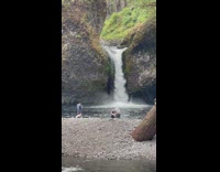 Haircut session near the waterfalls video shoot