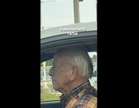 Old man driver looks like Joe Biden