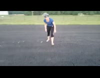 Blue shirt girl stands on bicycle fail 