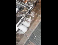 Security make Superman logo with snow on ground