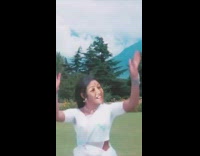 Girl puts face into indian dance filter