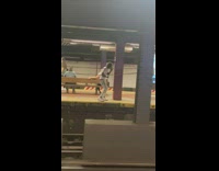 Man raps at subway station toward tracks 