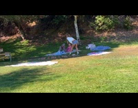 Man pink satin polo picnic pictorial park