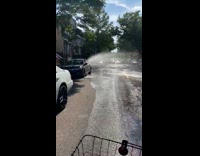 Broken fire hydrant sprays water neighborhood pt. 2