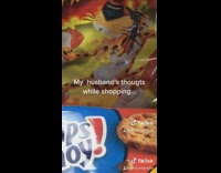 Husband buys snacks, wife buys cleaning products