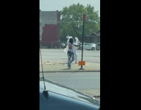 Woman angel white wings clothes dance street