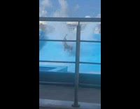 Man fails boogie board ride on man made wave machine