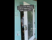 When your delivery driver approaching with your order