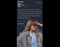 Girl puts on red sunglasses tweet