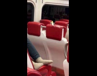 Man takes off shoes sleeps in train part 1