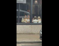 Four women long pictorial inside restaurant caught filmer