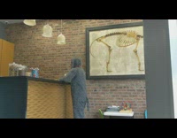 Guy wears dog costume suit and asks for a check up appointment at the vet