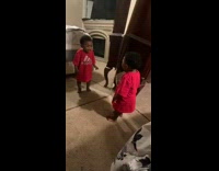 Little boy pretends to cry mirror mom