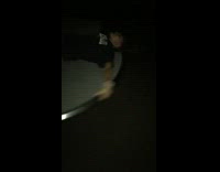 Girl night time lay on park ride fall