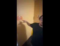 Man reading hotel sign hits by elevator doors 