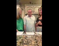 Woman does cookie challenge with parents 