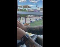 Woman handstand split legs photo shoot